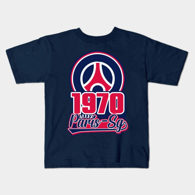 Paris sg 1970 Kids T-Shirt by lounesartdessin